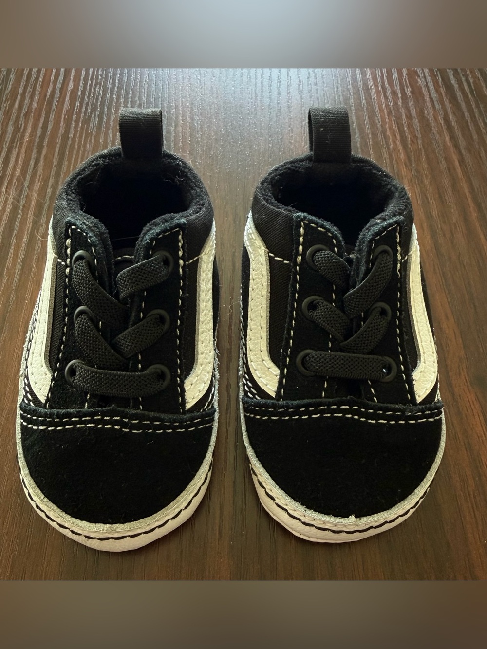 Size 2 VANS Black and White Baby Shoes